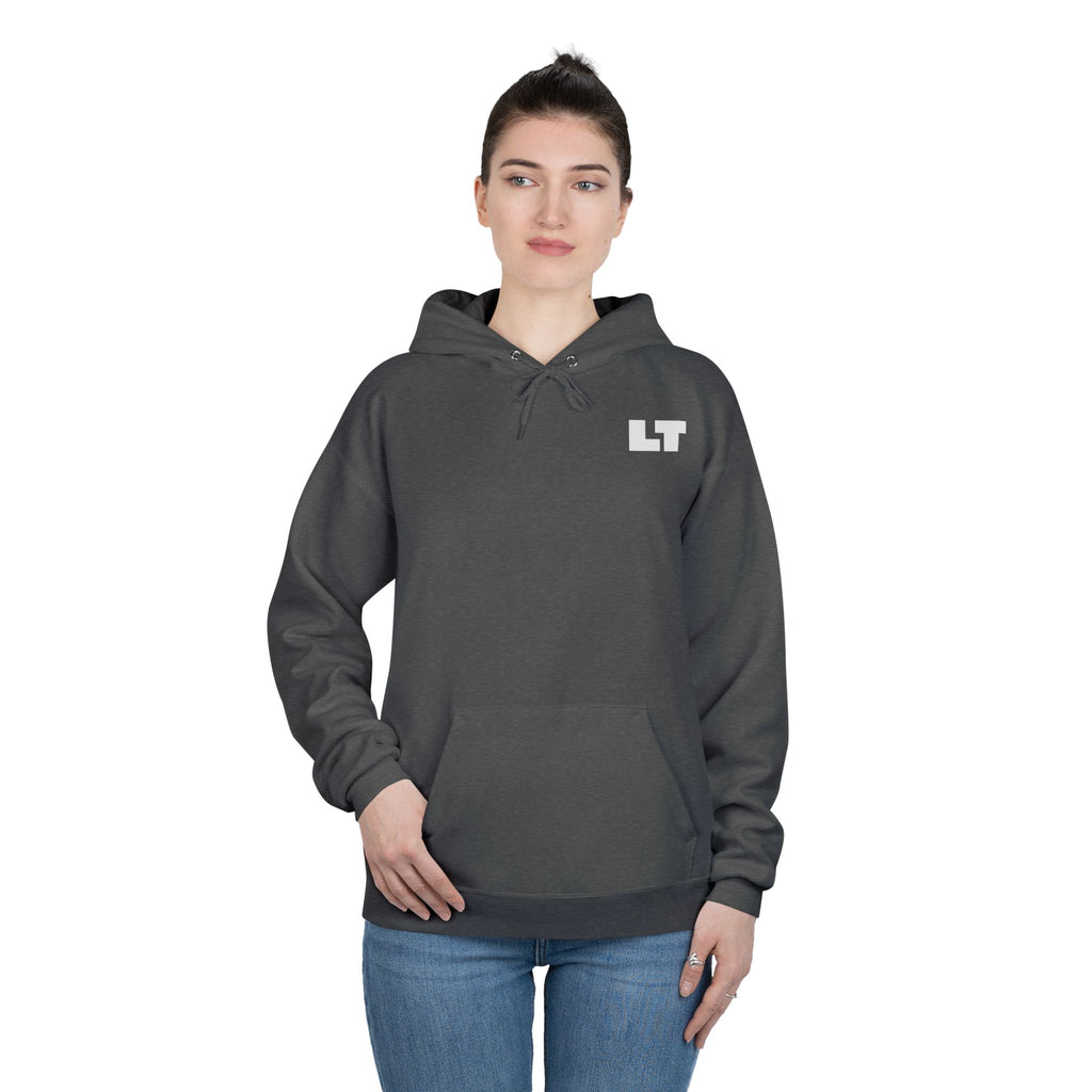 LT Logo Hoodie — Minimalist White Pullover Sweatshirt