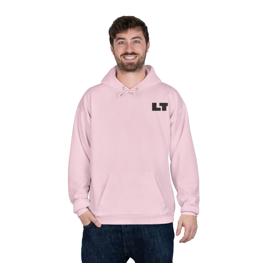 LT Logo Hoodie — Minimalist White Pullover Sweatshirt