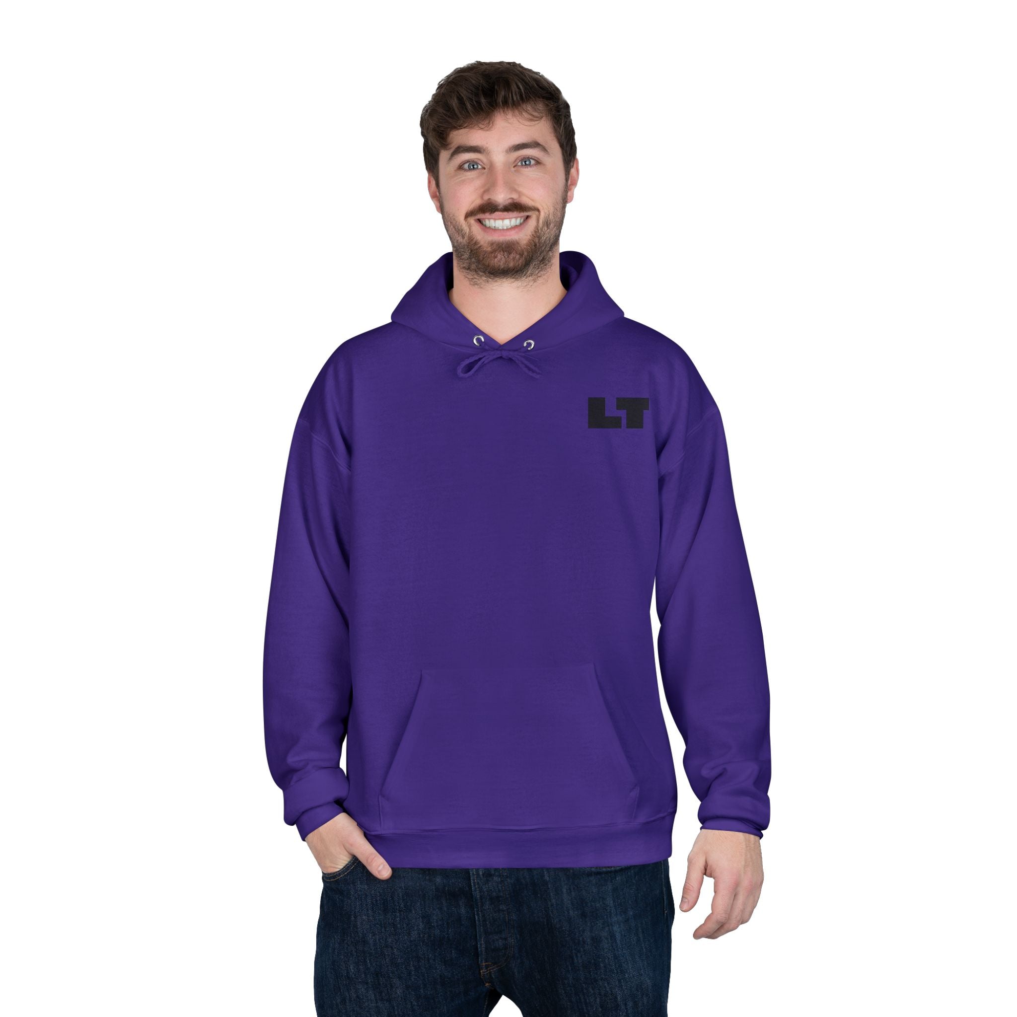 LT Logo Hoodie — Minimalist White Pullover Sweatshirt
