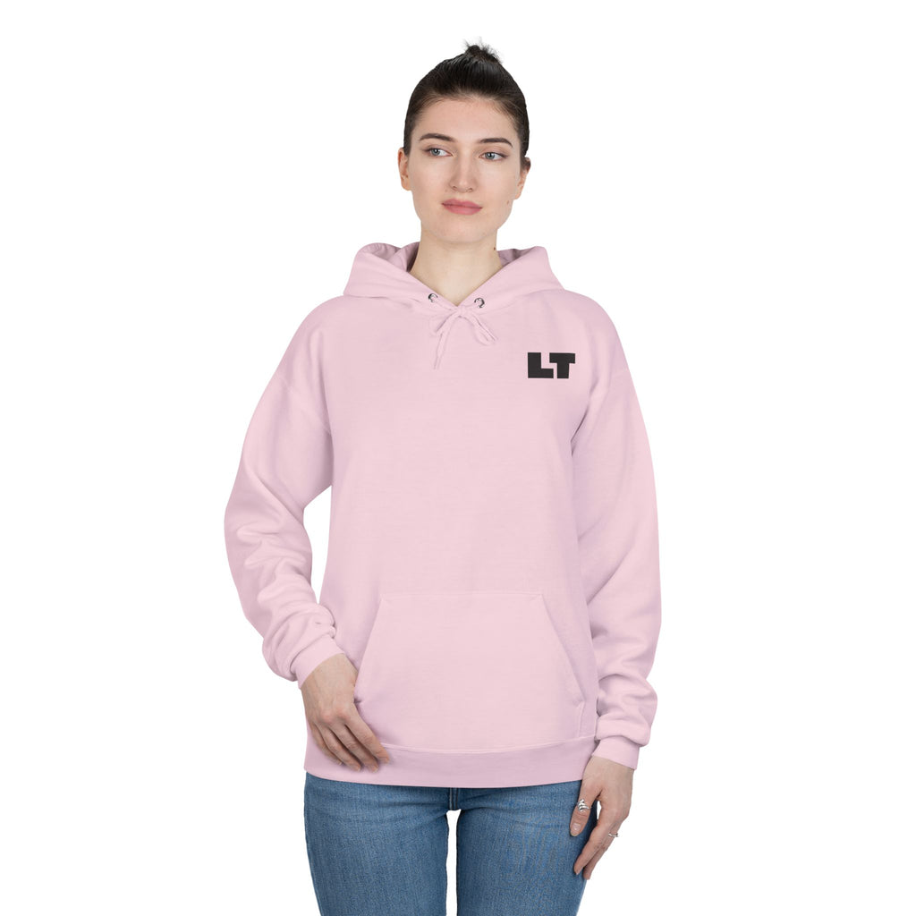 LT Logo Hoodie — Minimalist White Pullover Sweatshirt