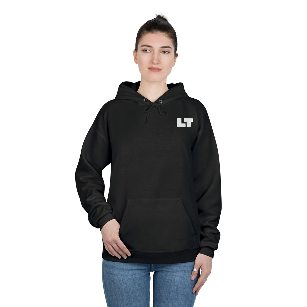 LT Logo Hoodie — Minimalist White Pullover Sweatshirt