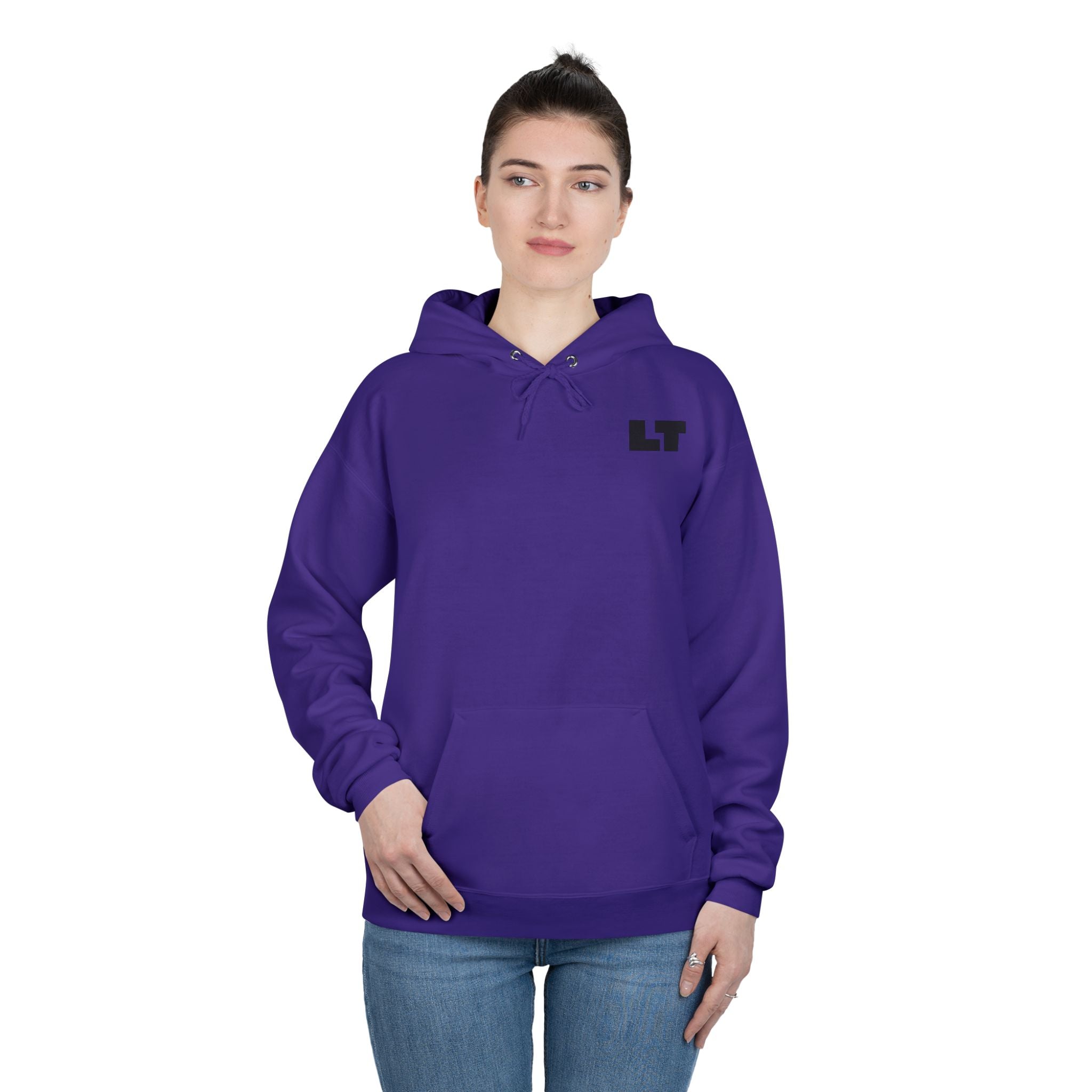 LT Logo Hoodie — Minimalist White Pullover Sweatshirt