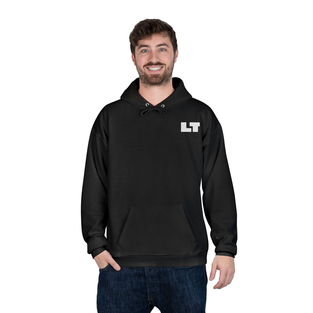 LT Logo Hoodie — Minimalist White Pullover Sweatshirt