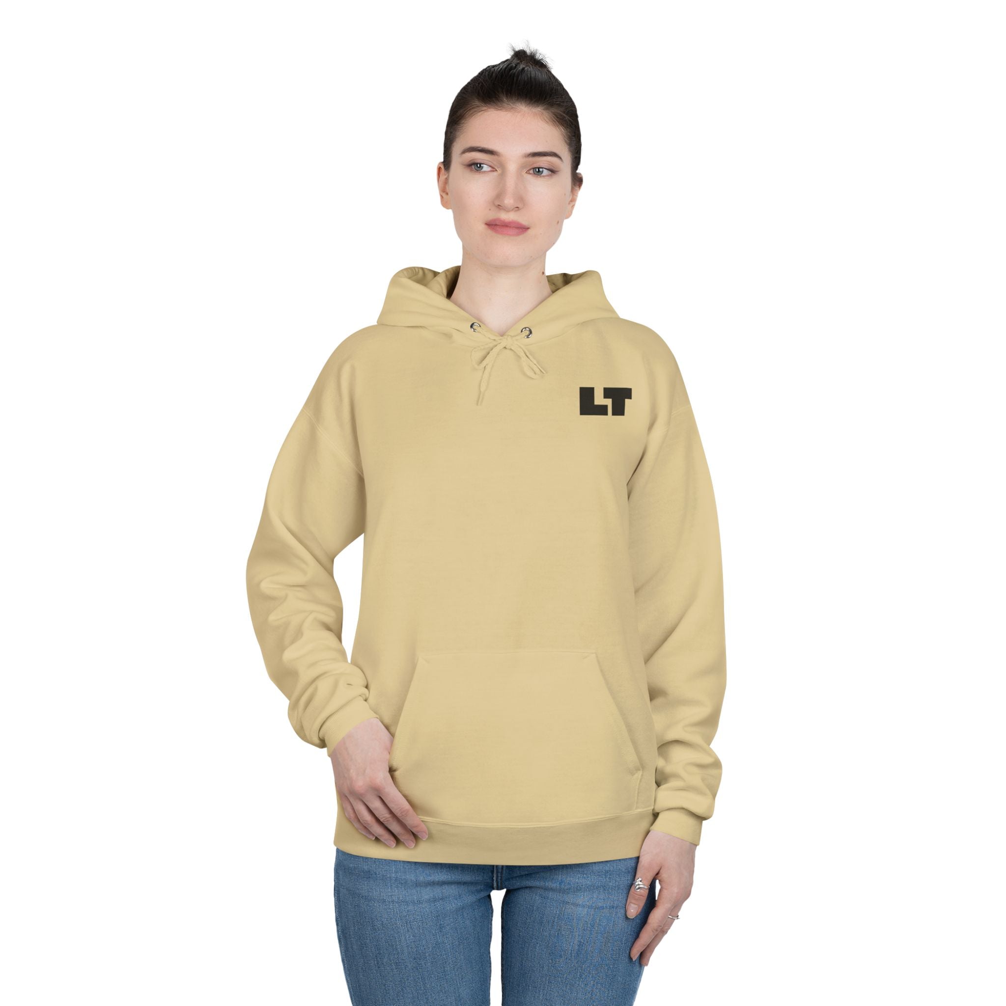LT Logo Hoodie — Minimalist White Pullover Sweatshirt